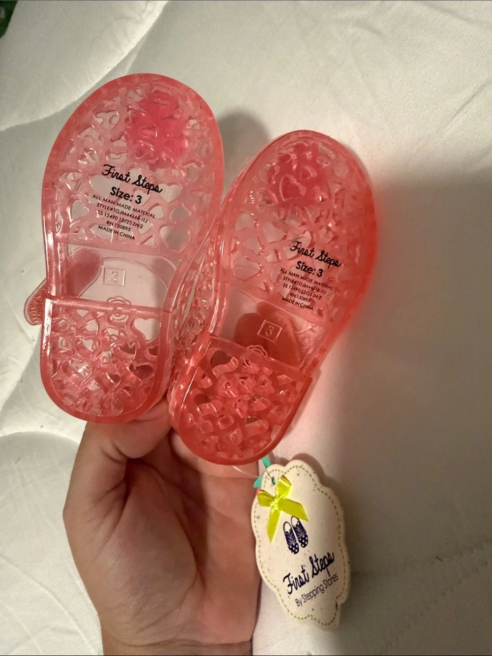 Kids Pink Jelly Strawberry Mary Jane Sandals